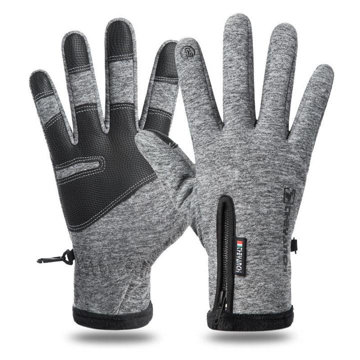 Schwarze Winterhandschuhe mit Touchscreen-Fingerspitzen