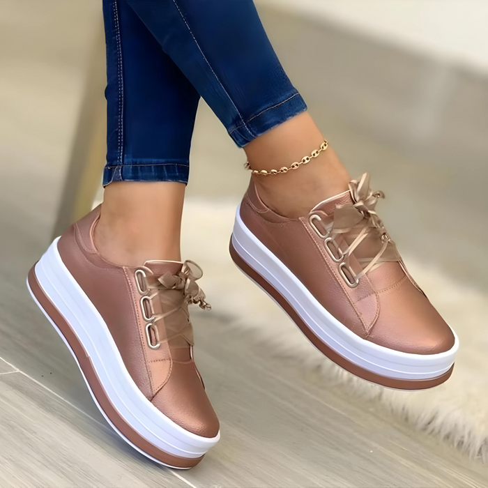Damen Plateau-Sneaker mit orthopädischem Fußbett