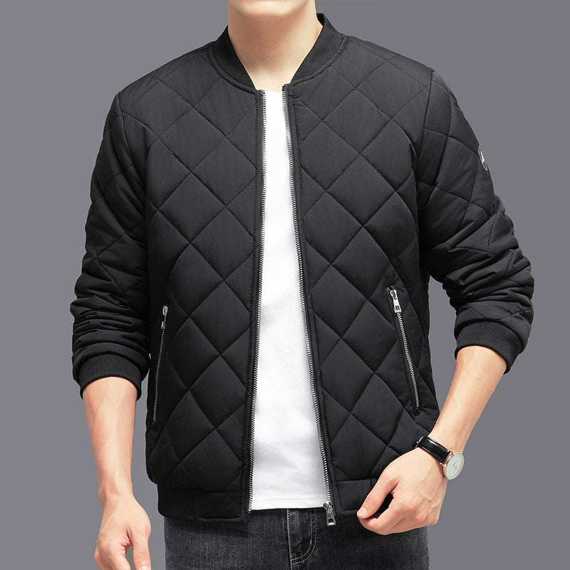 Herren Steppjacke mit Rautensteppung in Schwarz