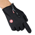Schwarze Touchscreen-Handschuhe mit Reissverschluss am Bündchen