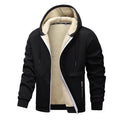 Herren Kapuzenjacke mit Sherpa-Futter in Schwarz