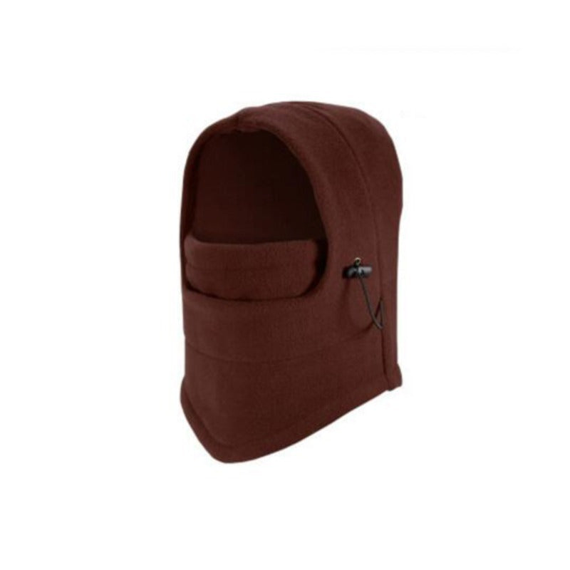 Fleece-Sturmhaube mit Kordelzug in Schwarz