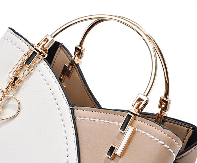 Colorblock-Handtasche mit Herzanhänger