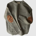 Fabian | Herren Klassischer Strickpullover mit Ellbogenpatches für den Winter