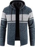 Hans | Herren Winter-Kapuzenjacke mit Reißverschluss und Streifen