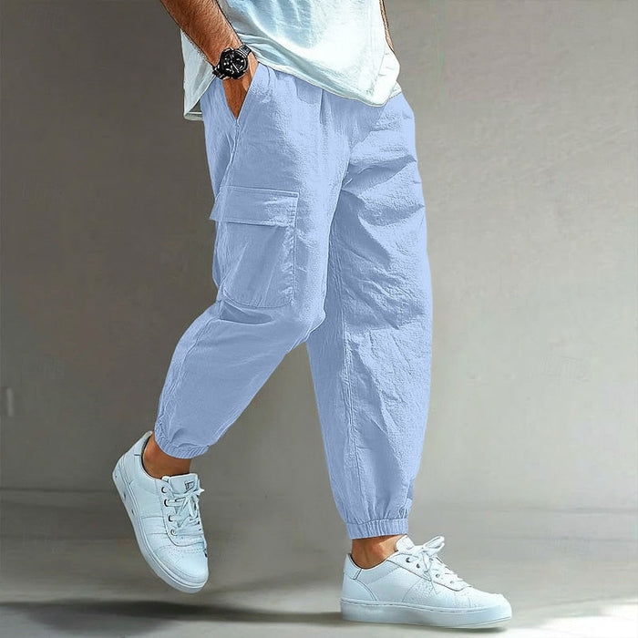 Herren Entspannte Cargohose mit Elastischem Bund