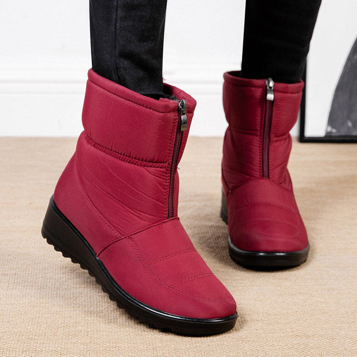 Damen Gefütterte Winterstiefel mit Reißverschluss