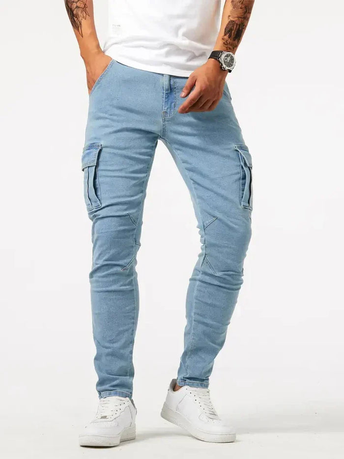 Herren Cargo-Hose mit Seitentaschen in Slim-Fit-Passform